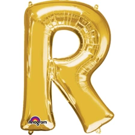 32 In. Letter R Gold Supershape Foil Balloon